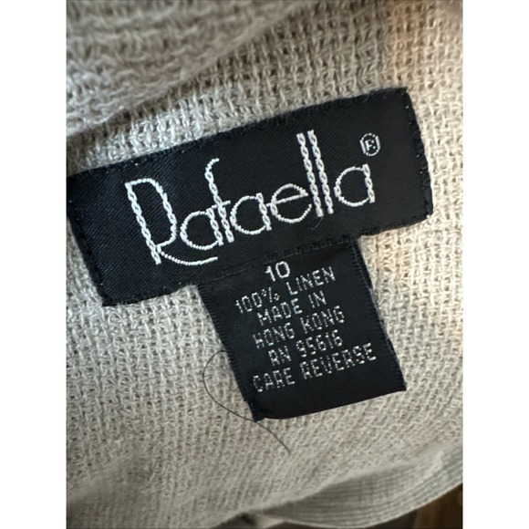 Rafaella Tan Linen Long Sleeve Button Up Size 10 - Picture 6 of 6